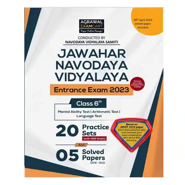 Agrawal Examcart Jawahar Navodaya Vidyalaya Class 6 Entrance Exam 2023 Practice Sets and Solved Papers Book in English