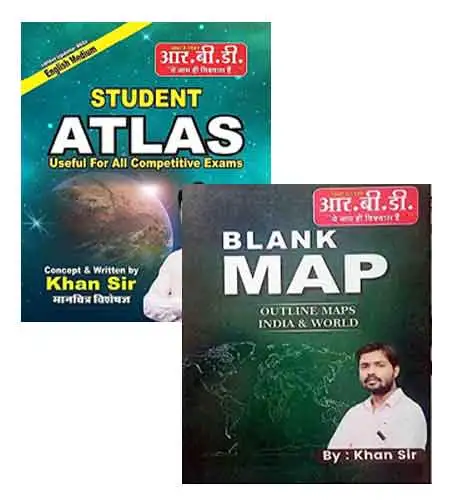 Student Atlas English Medium With Blank Map By Khan Sir