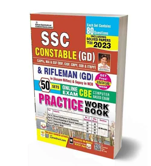 Kiran SSC GD and Rifleman GD Constable Online Exam Practice Work Book with Previous Years Questions