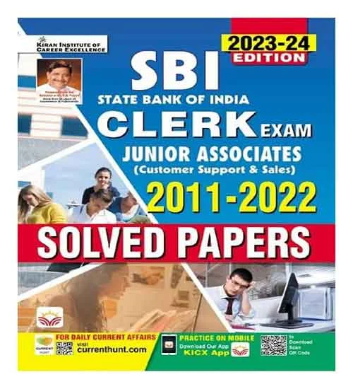 Kiran SBI Junior Associates Clerk Exam 2023-2024 Previous Years Solved Papers 2011-2022 English Medium