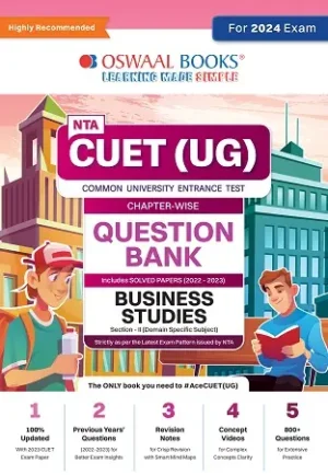 Oswaal NTA CUET UG 2024 Business studies Question Bank Chapter wise With Solved Papers