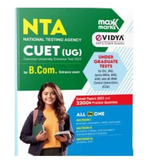 eVidya NTA CUET UG 2024 for BCom Entrance Exam Study Book with Solved Papers English Medium