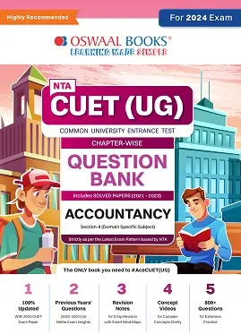 Oswaal NTA CUET UG 2024 Accountancy Question Bank Chapter wise With Solved Papers
