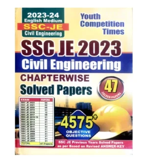 Youth SSC JE 2024 Exam Civil Engineering Chapterwise Previous Years Solved Papers 47 Sets Book English Medium