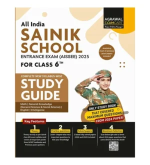 Examcart All India Sainik School 2025 Class 6th Entrance Exam Study Guide Book English Medium