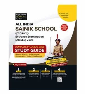 Examcart All India Sainik School 2025 Class 9 Entrance Exam Complete Syllabus Wise Study Guide English Medium