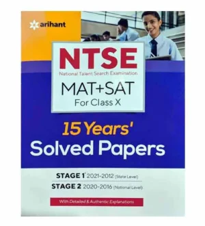 Arihant NTSE MAT SAT 2024 Class 10 Exam 15 Years Solved Papers Book English Medium