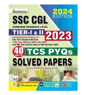 Kiran SSC CGL 2024 Tier 1 and Tier 2 Exam TCS PYQs 2023 Solved Papers 40 Sets Book English Medium