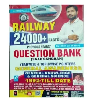 Kiran Railway 2024 Exams General Awareness GK and GS Previous Years Question Bank Saar Sangrah 2400+ Facts Book English Medium By Khan Sir