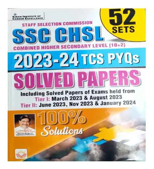 Kiran SSC CHSL 10+2 2023 24 TCS PYQs Solved Papers Tier 1 And Tier 2 52 Sets 100% Solutions In English Medium