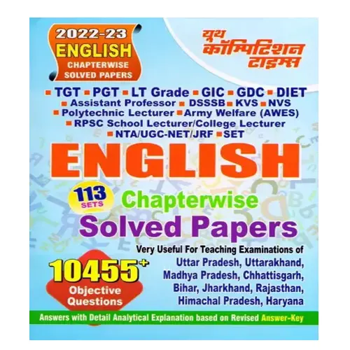 Youth TGT PGT English Chapterwise 113 Sets Solved Papers 10455+ Question Book In English