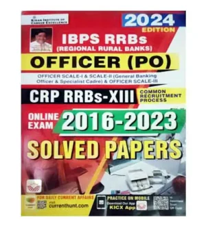 Kiran IBPS RRBs Officer PO CRP RRBs-XIII 2024 Online Exam Previous Years Solved Papers 2016-2023 Book English Medium