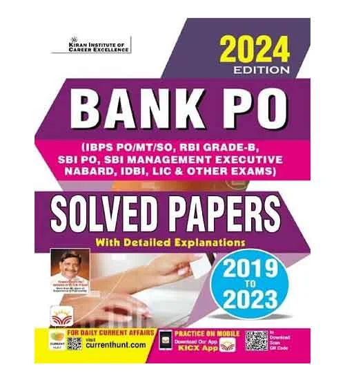 Kiran Bank PO 2024 Exam Previous Years Solved Papers 2019 to 2023 Book English Medium