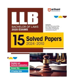 Arihant LLB 2025 Entrance Exam Previous Years Solved Papers 2024-2010 With 3 Practice Sets Book English Medium