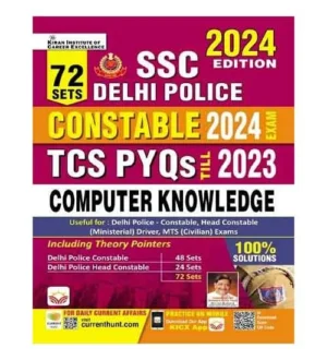 Kiran SSC Delhi Police Constable 2024 Computer Knowledge TCS PYQs Till 2023 English Medium 72 Sets Book