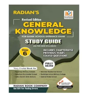 Radians Sainik School Class 6 Entrance Exam 2025 GK General Knowledge Study Guide With Previous Years Solved Questions Book English Medium