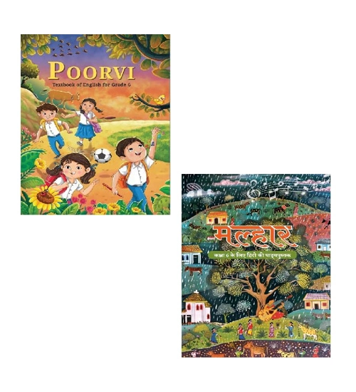 NCERT Class 6 Poorvi And Malhar Textbook Of English And Hindi 2024 Latest Edition Combo Of 2 Books