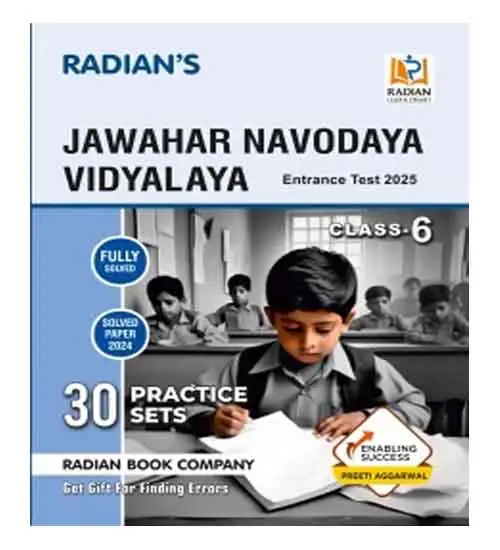 Radian Jawahar Navodaya Vidyalaya JNV Practice Set With Latest Solved Paper Entrance Exam 2025 Book for Class 6 English Medium