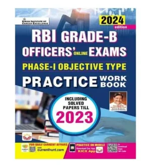 Kiran RBI Grade B Officers 2024 Online Exam Phase 1 Objective Type Practice Work Book With Including Solved Papers Till 2023 Book English Medium