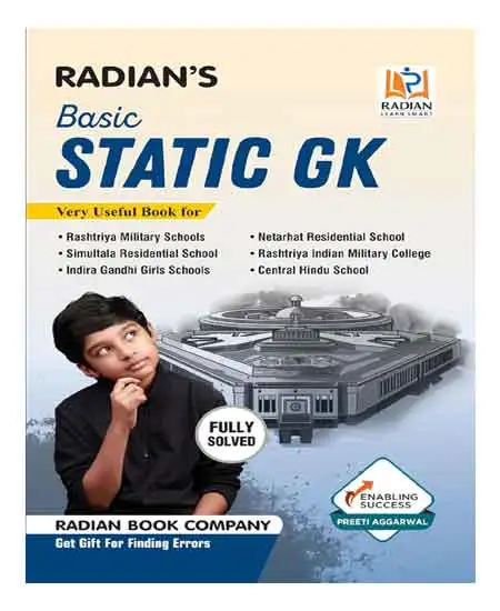 Radian Basic Static GK Fully Solved Very Useful Book For Rashtriya Military Rashtriya Indian Military College Central Hindu School etc English Medium 2024 New Edition 