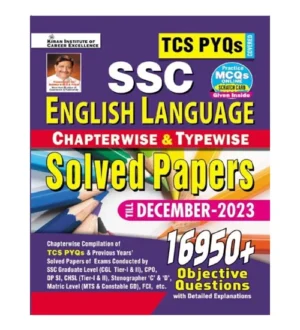 Kiran SSC English Language TCS PYQs Solved Papers Chapterwise and Typewise Till December 2023 16950+ Objective Questions