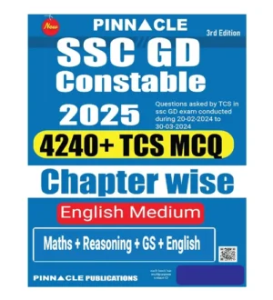 Pinnacle SSC GD Constable 2025 Exam 4240+ TCS MCQ Chapterwise Maths English GS Reasoning 3rd Edition Book English Medium