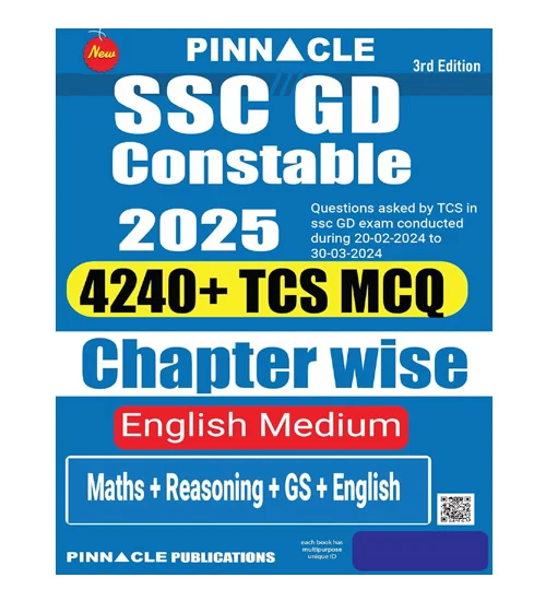 Pinnacle SSC GD Constable 2025 Exam 4240+ TCS MCQ Chapterwise Maths English GS Reasoning 3rd Edition Book English Medium