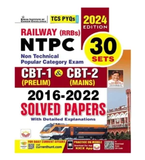 Kiran Railway RRB NTPC 2024-2025 Exam Previous Years Solved Papers 30 Sets 2016-2022 Book English Medium