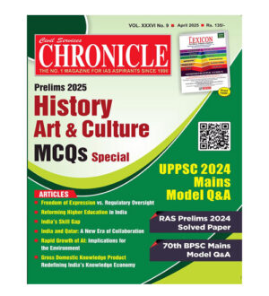 Civil Services Chronicle April 2025 English Monthly Magazine Prelims 2025 History Art and Culture MCQs Special