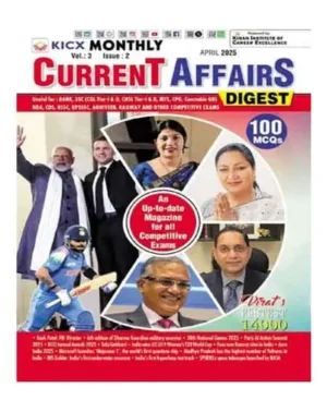 Kiran KICX Monthly Current Affairs April 2025 Digest With 100 MCQs English Medium Up To Date Magazine For All Competitive Exams K 5302